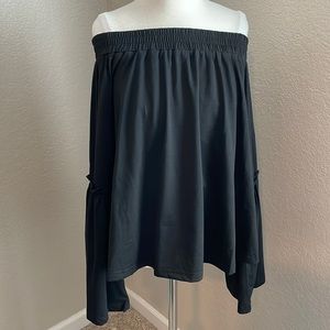 Shein Off Shoulder Flounce Sleeve Blouse